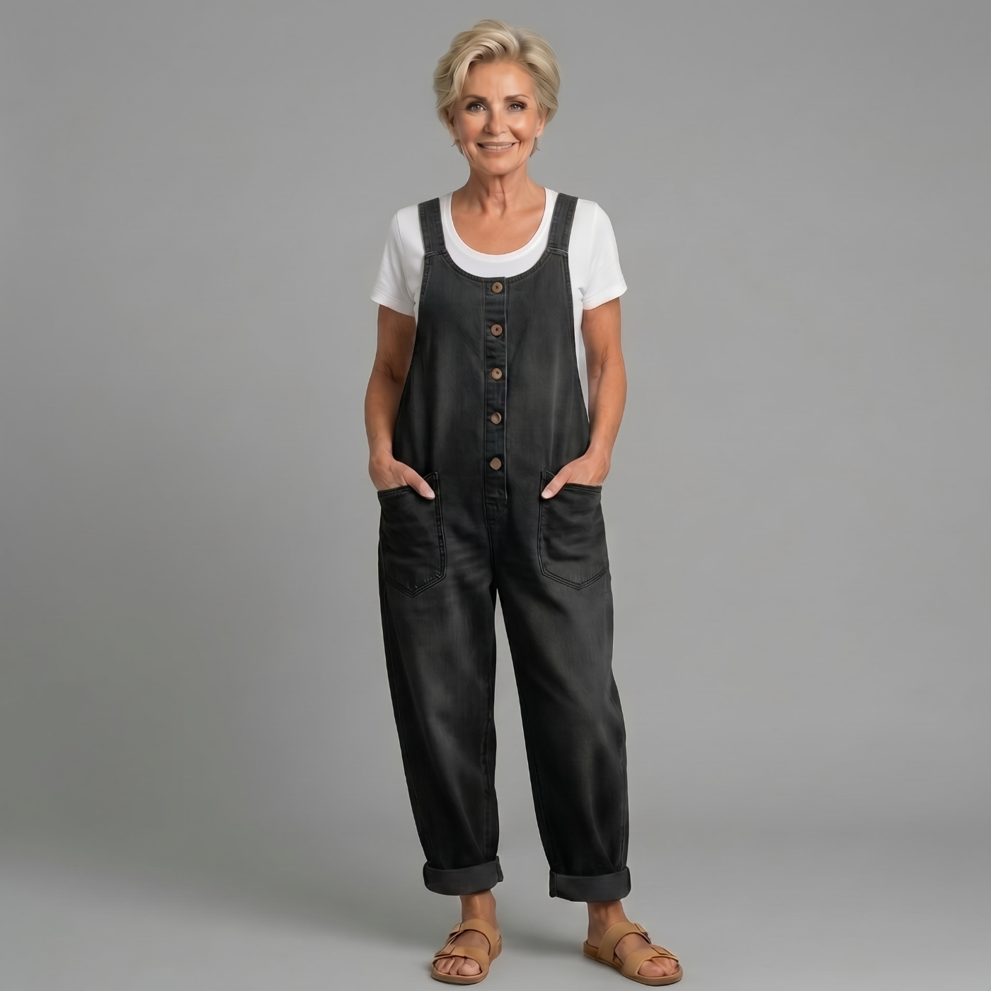 Saylor - Vintage Washed Cotton Denim Overalls