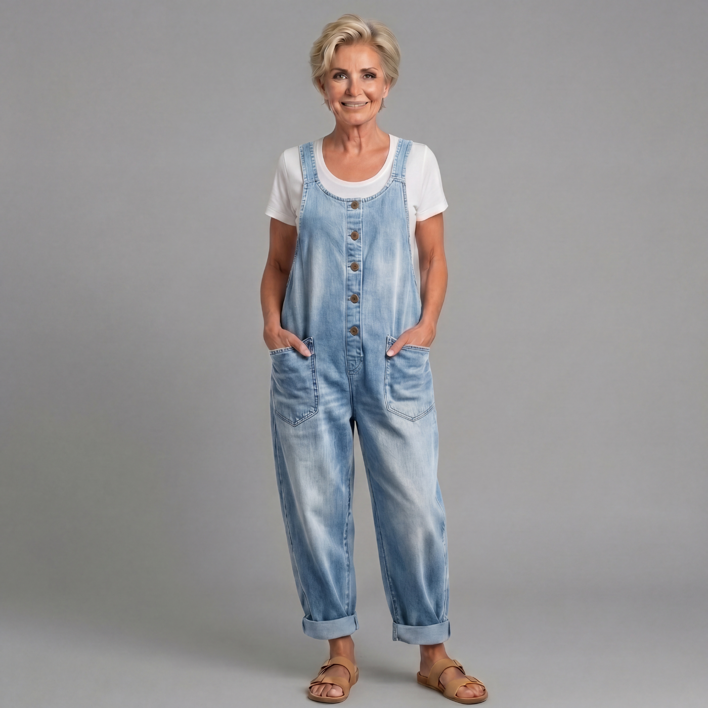 Saylor - Vintage Washed Cotton Denim Overalls