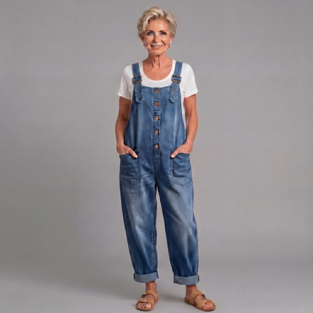 Saylor - Vintage Washed Cotton Denim Overalls