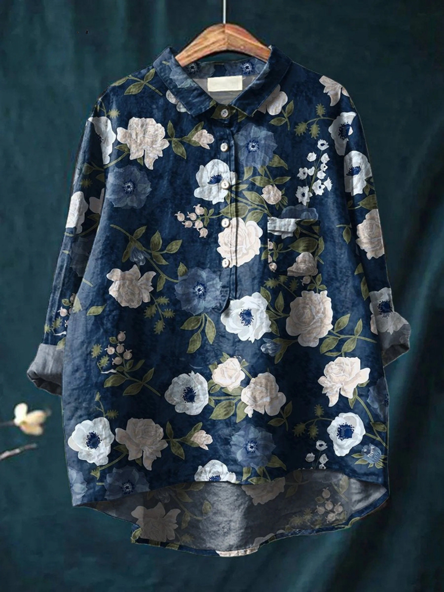 Women's Floral Art Print Casual Shirt