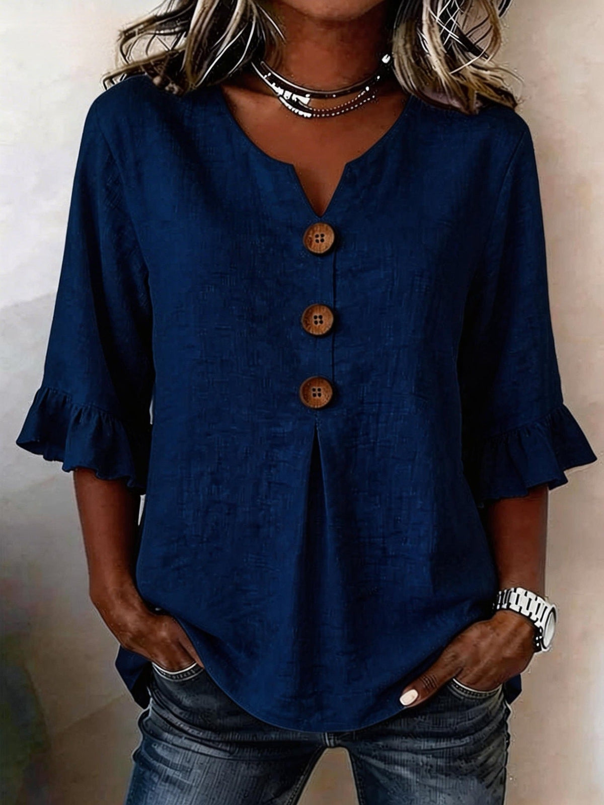 ROMANTIC BLOUSE WITH RUFFLES FOR WOMEN