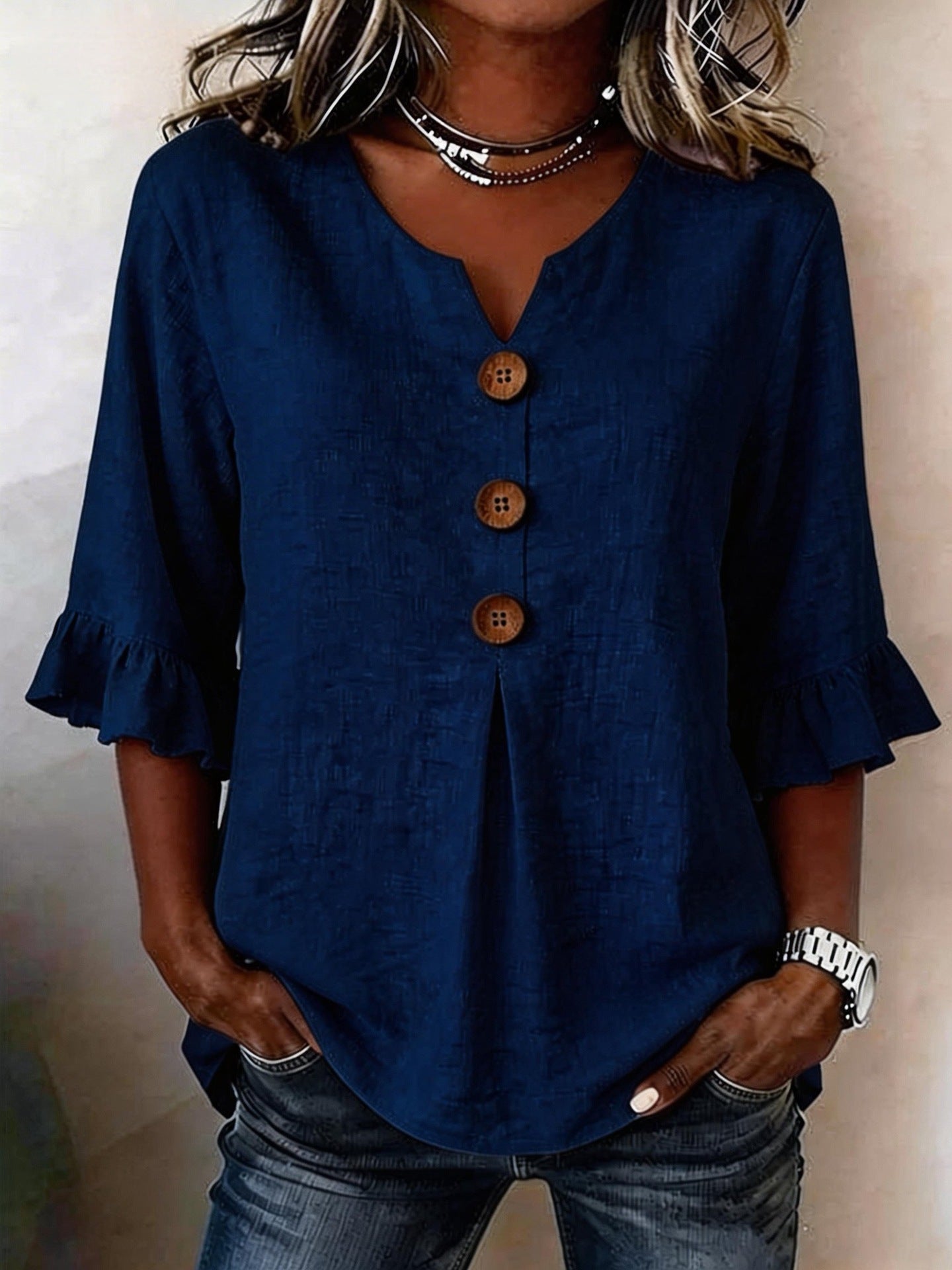 ROMANTIC BLOUSE WITH RUFFLES FOR WOMEN