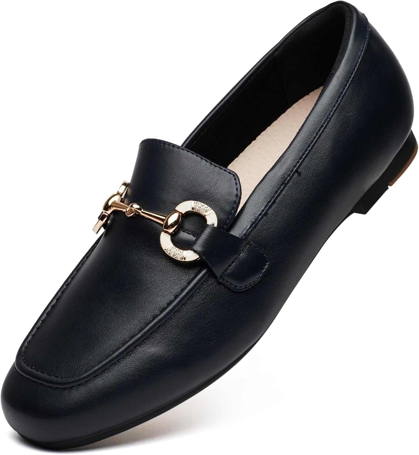 Isla™ | Soft Leather Loafers with Gold Buckle