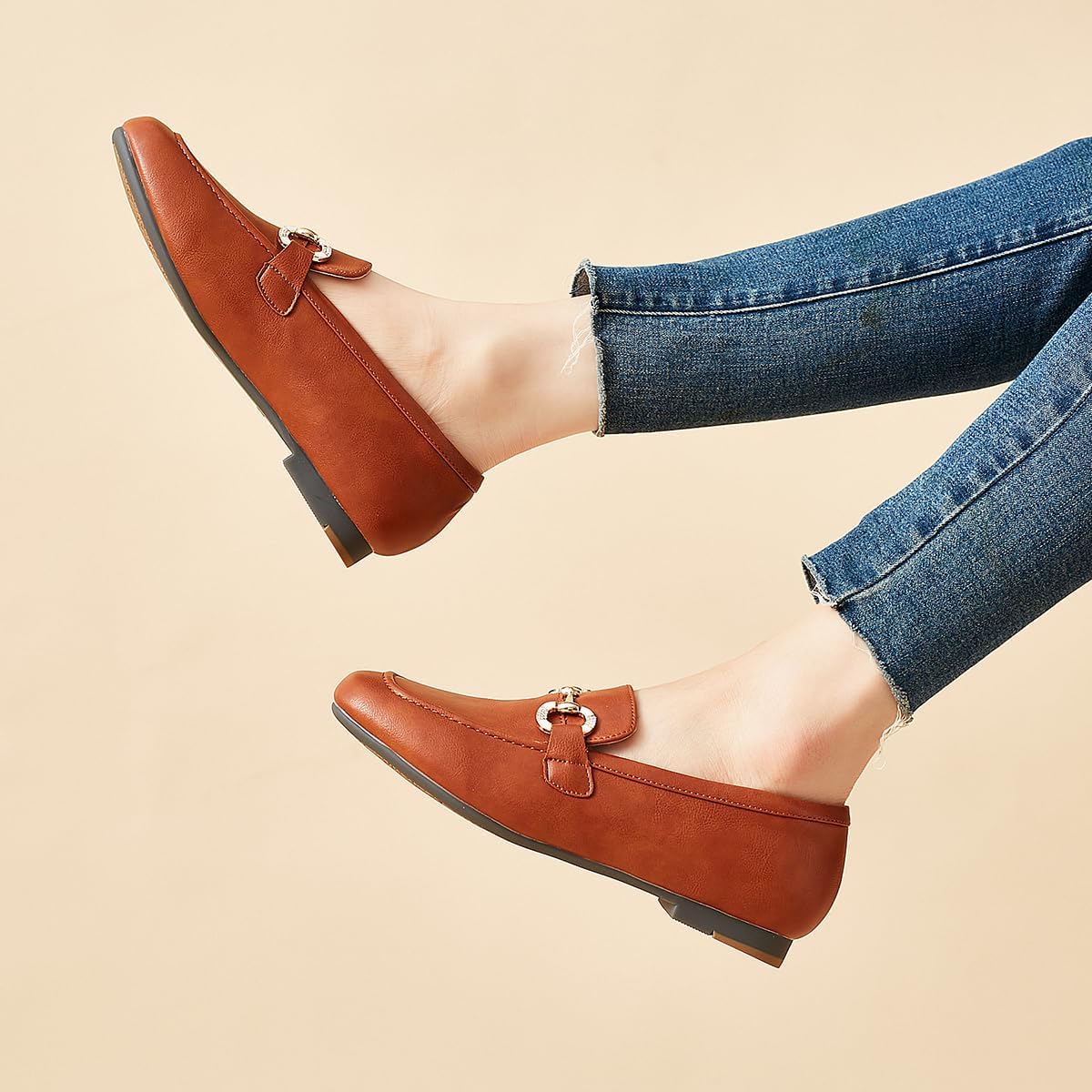Isla™ | Soft Leather Loafers with Gold Buckle