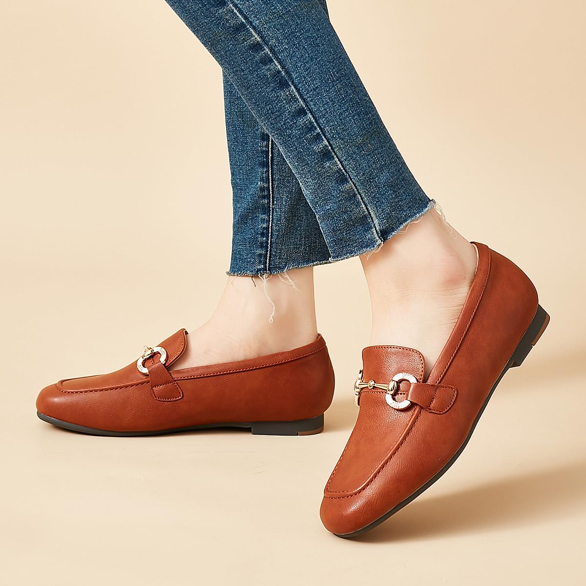 Isla™ | Soft Leather Loafers with Gold Buckle
