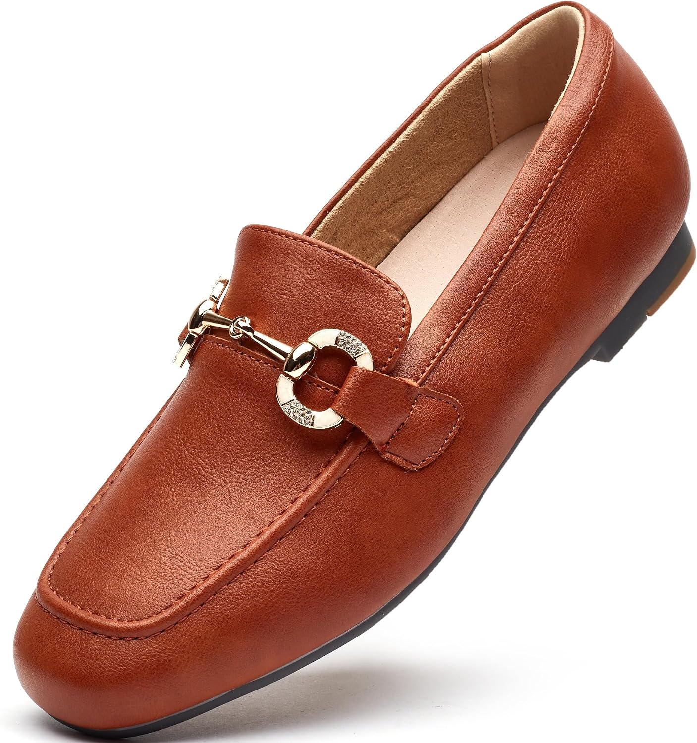 Isla™ | Soft Leather Loafers with Gold Buckle