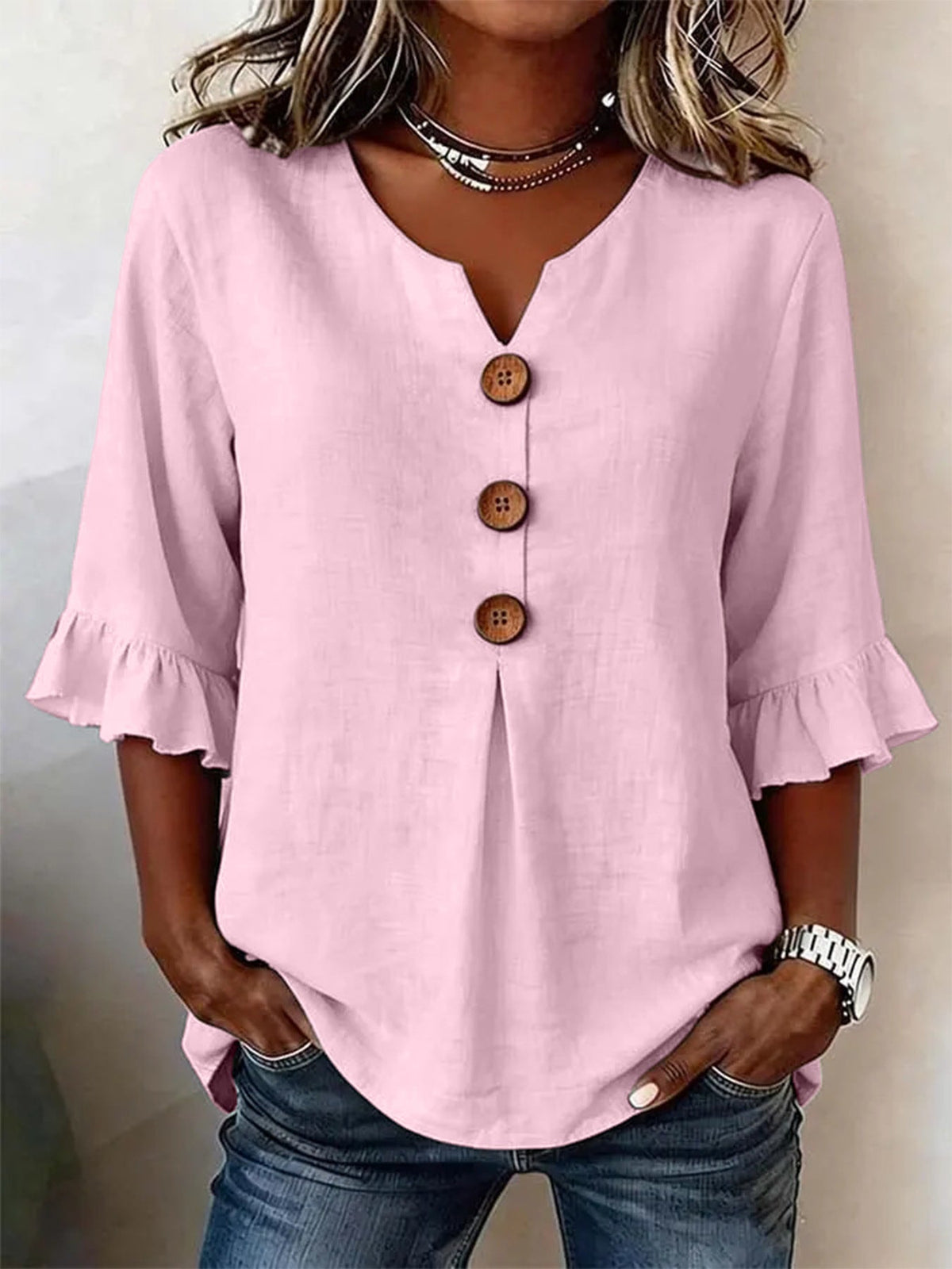 ROMANTIC BLOUSE WITH RUFFLES FOR WOMEN