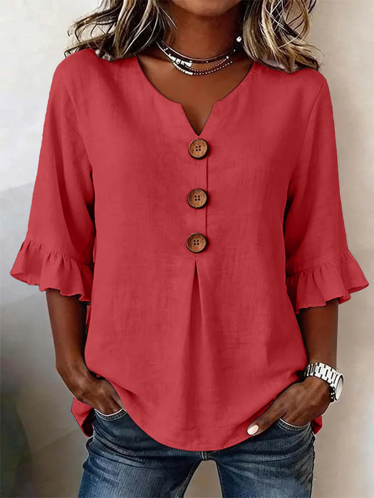 ROMANTIC BLOUSE WITH RUFFLES FOR WOMEN