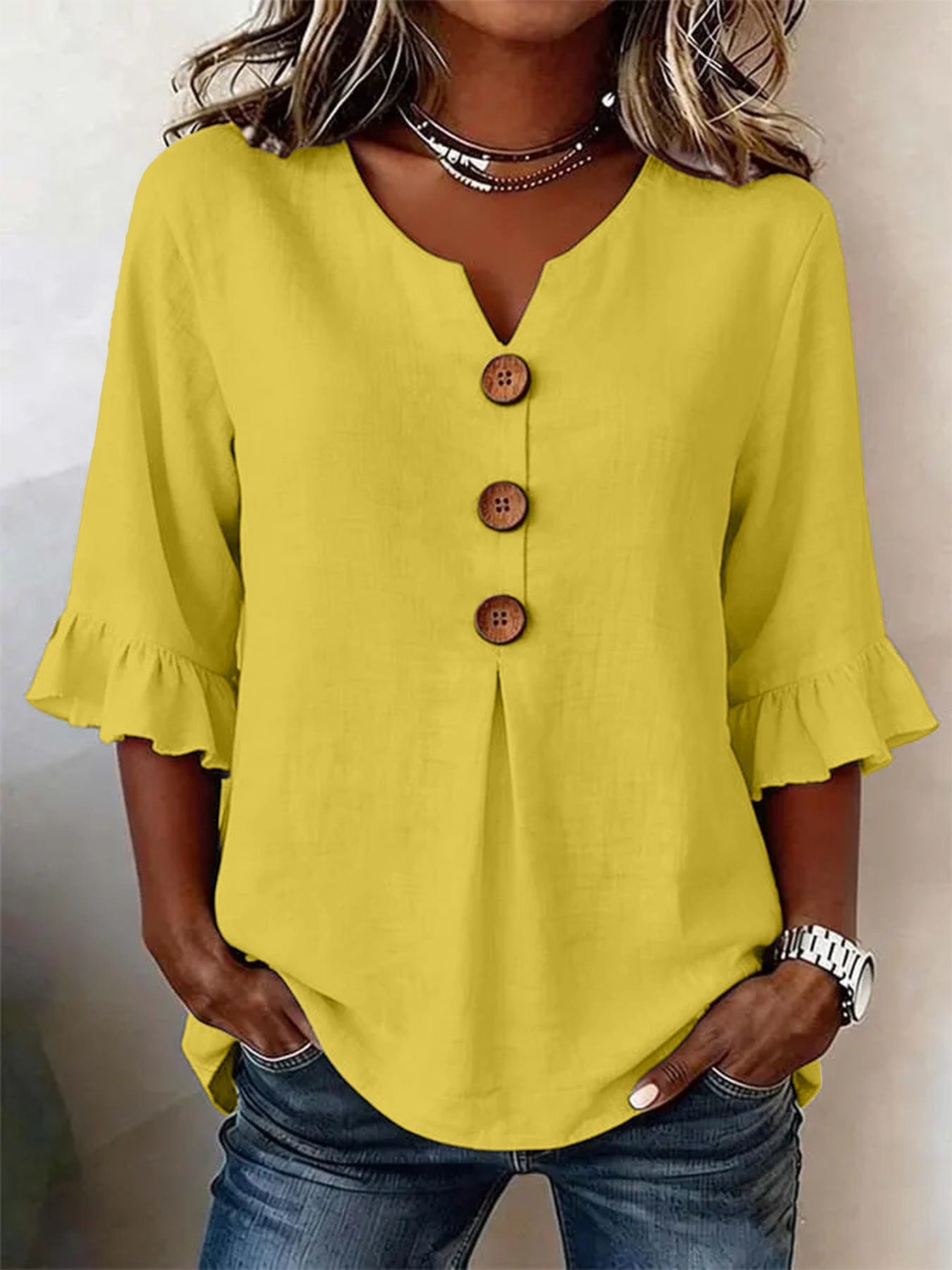 ROMANTIC BLOUSE WITH RUFFLES FOR WOMEN