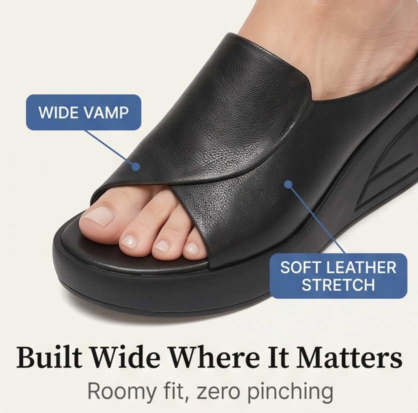 Luneva | Cushioned Wedge Sandals for Wide Feet