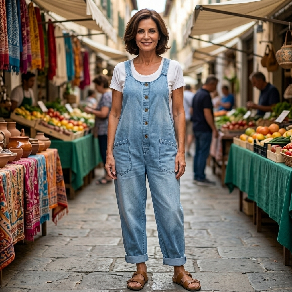 Saylor - Vintage Washed Cotton Denim Overalls