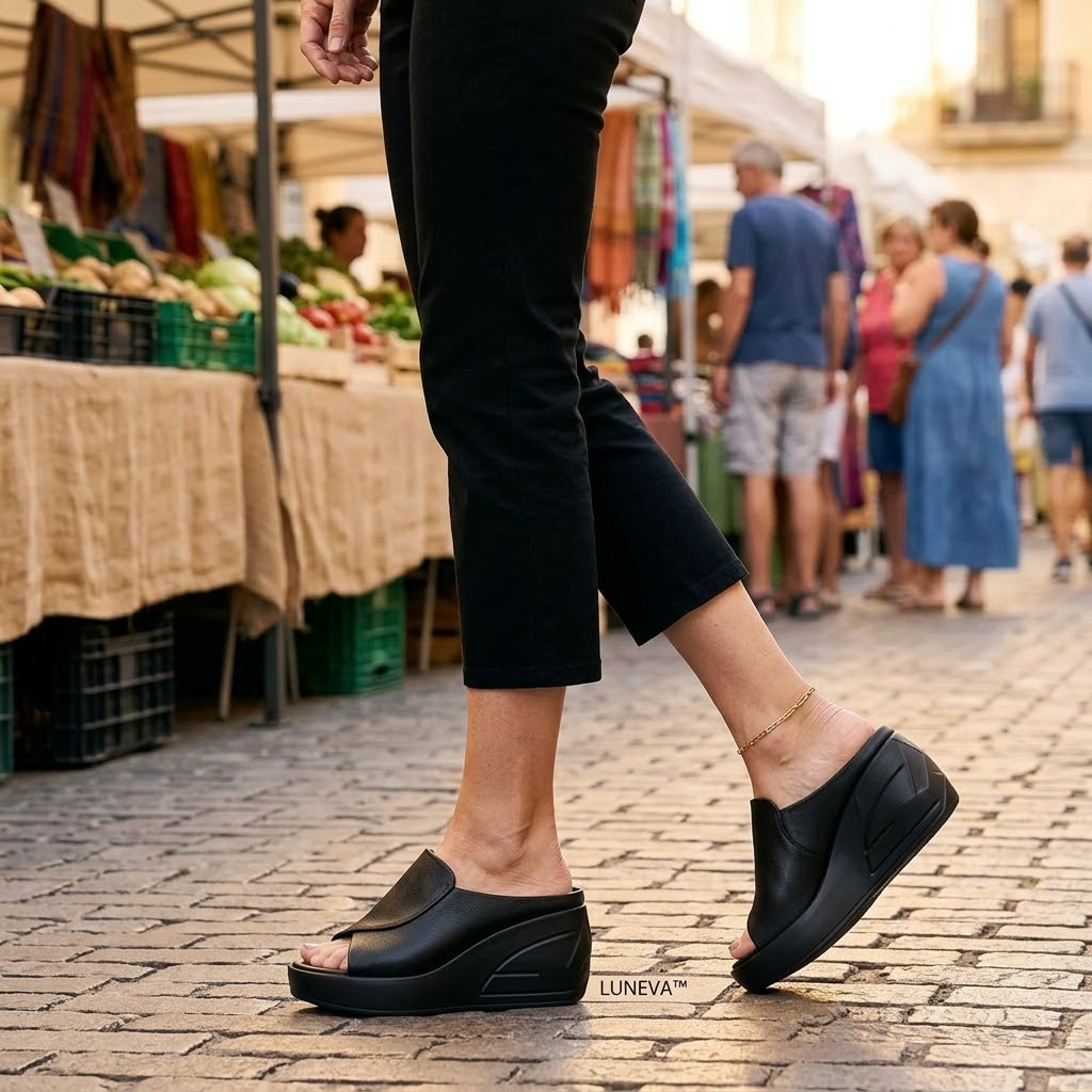 Luneva | Cushioned Wedge Sandals for Wide Feet