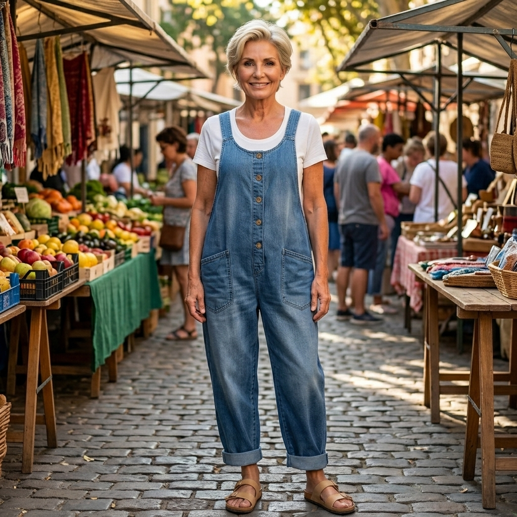 Saylor - Vintage Washed Cotton Denim Overalls